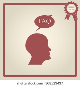human profile picture with FAQ icon 