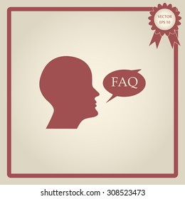 human profile picture with FAQ icon 