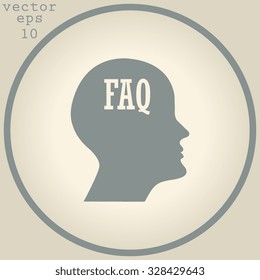  human profile picture with FAQ icon 