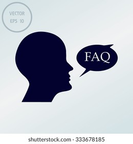 human profile picture with FAQ icon 
