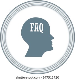 human profile picture with FAQ icon