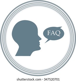 human profile picture with FAQ icon 
