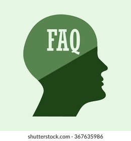  human profile picture with FAQ icon 