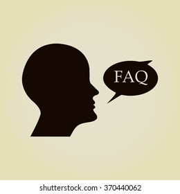 human profile picture with FAQ icon 
