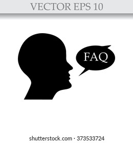 human profile picture with FAQ icon 