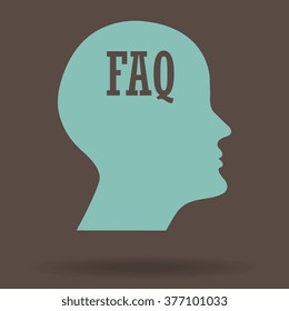 human profile picture with FAQ icon 