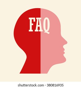 human profile picture with FAQ icon 