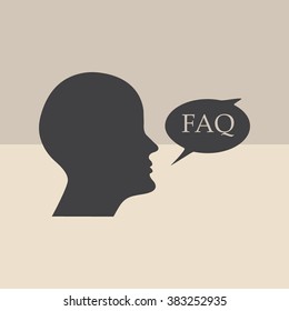 human profile picture with FAQ icon 
