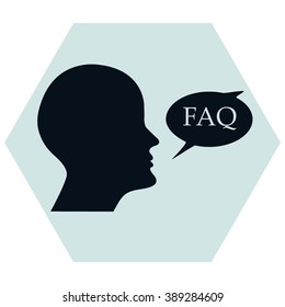 human profile picture with FAQ icon 