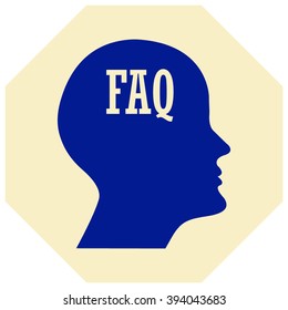 human profile picture with FAQ icon 