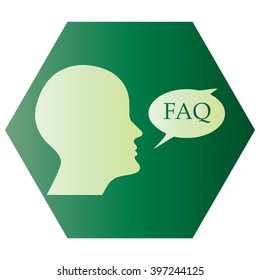 human profile picture with FAQ icon 