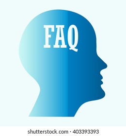 human profile picture with FAQ icon