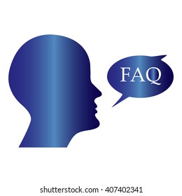 human profile picture with FAQ icon 
