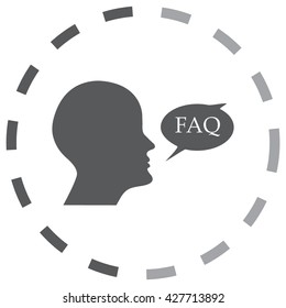 human profile picture with FAQ icon