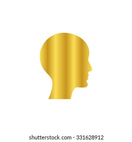 human profile picture - gold vector icon