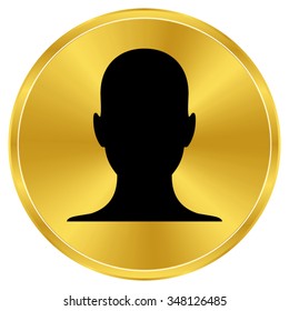 human profile picture - gold vector icon
