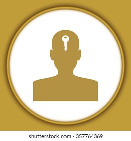 human profile picture with key
