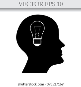 human profile picture with Light bulb vector icon 