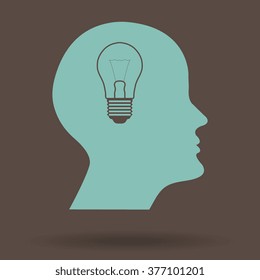human profile picture with Light bulb vector icon 