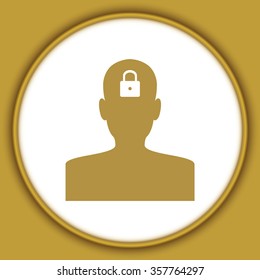 human profile picture with lock
