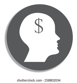 human profile picture on a grey background