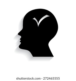 human profile picture with shadow