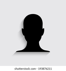 human profile picture with shadow on a grey background