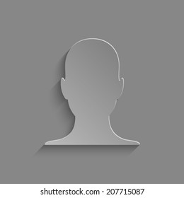 human profile picture  with shadow on a grey background