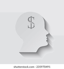  human profile picture with shadow on a grey background