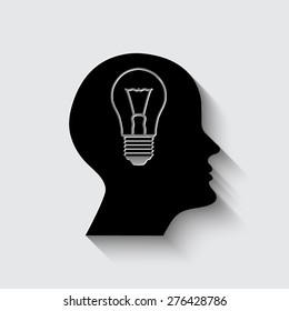 human profile picture with shadow on a grey background