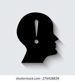 human profile picture with shadow on a grey background