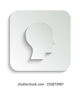 human profile picture - vector icon with shadow on a grey button