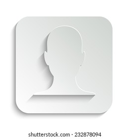 human profile picture - vector icon with shadow on a grey button