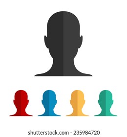 human profile picture - vector icon, flat design