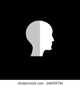 human profile picture - vector icon, flat design