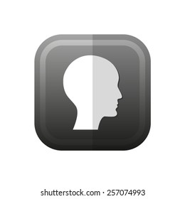 human profile picture - vector icon, flat design