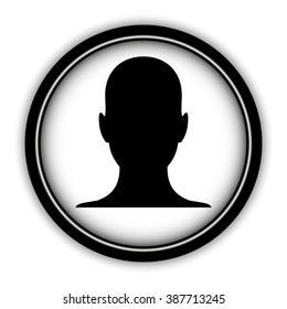 human profile picture - vector icon; round  button with shadow