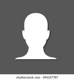 human profile picture - white vector icon  with shadow