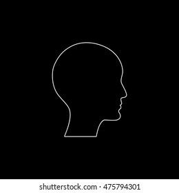 human profile picture  - white vector icon