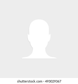 human profile picture - white  vector icon with shadow