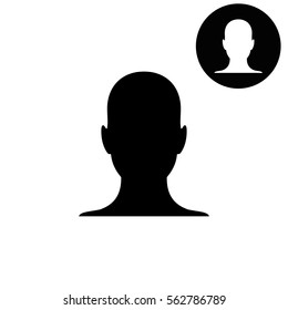 human profile picture  - white vector icon