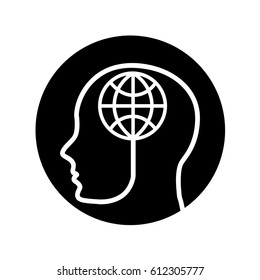 human profile with planet