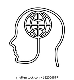 human profile with planet