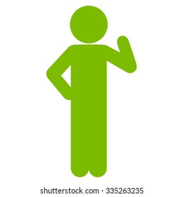 Human Profile Proposal vector icon. Style is flat symbol, eco green color, rounded angles, white background.