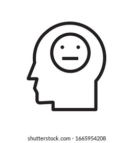 human profile with sad emoji line style icon vector illustration design