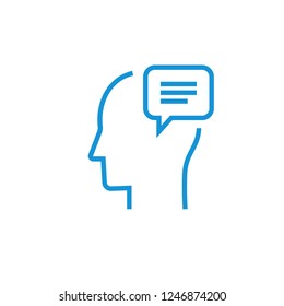 Human profile with speech bubble icon