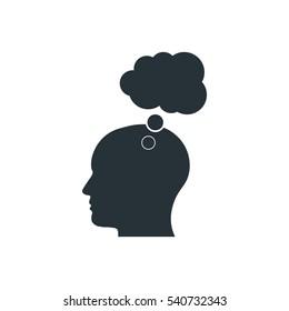 Human profile with speech bubble Icon, Vector