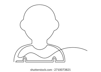 Human profile symbol simple single line art drawing outline minimal