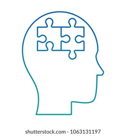 human profile thinking with puzzle pieces