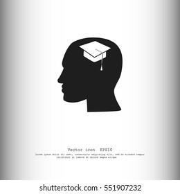 Human profile vector icon